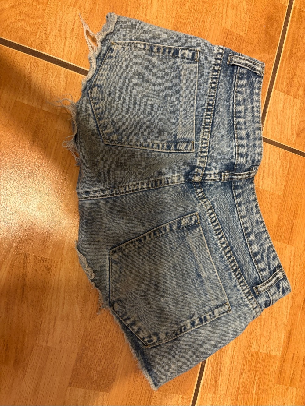 American Eagle Outfitters Light Blue High-Rise Denim Cutoff Shorts
